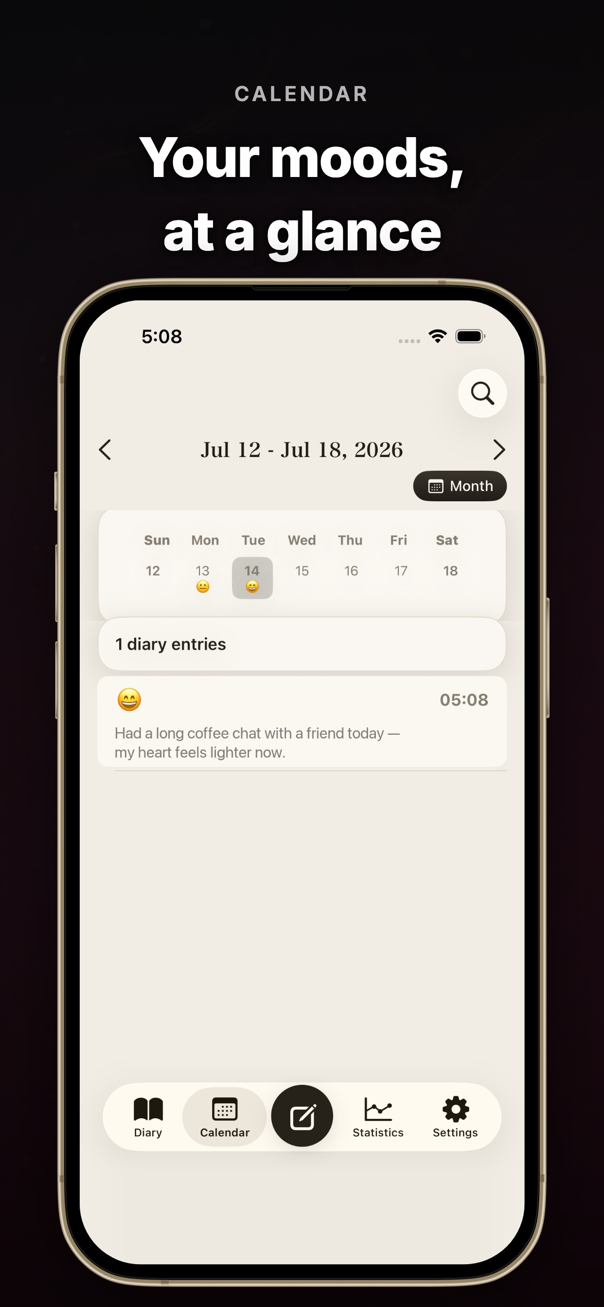 Calendar screen